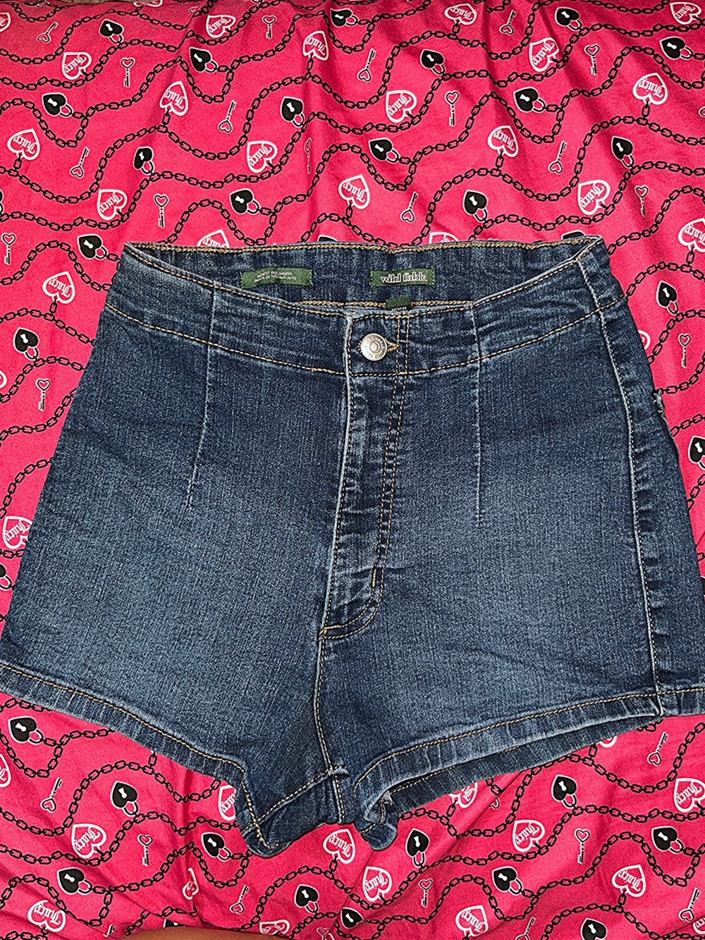 Wild Fable Dark Blue High Waist Denim Shorts